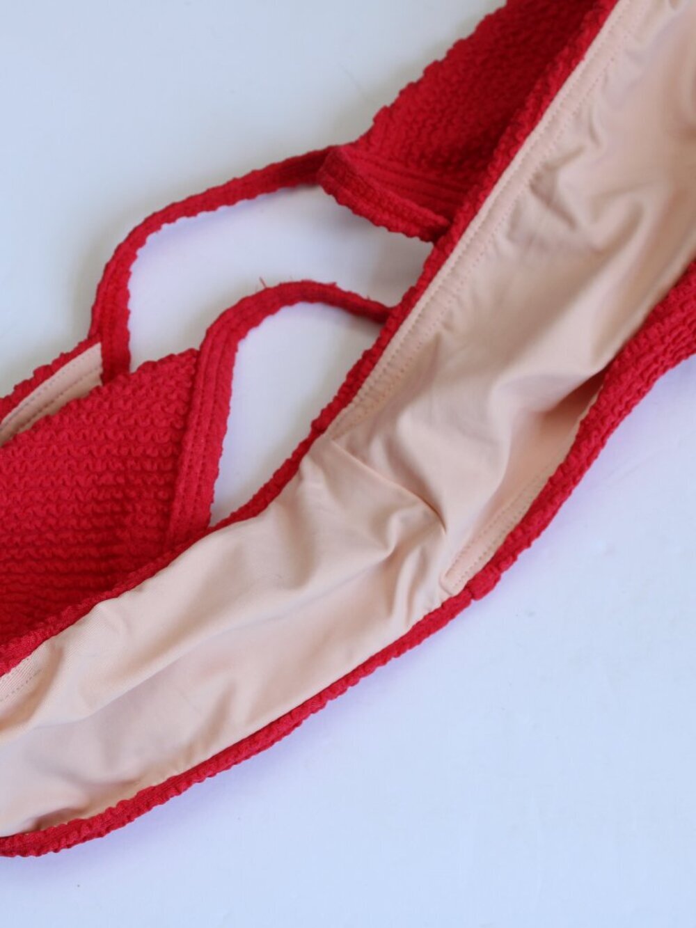 Loverbird Red Carmen Scrunch High Cut Bikini Bottom Red Size Medium NWT - Picture 6 of 7